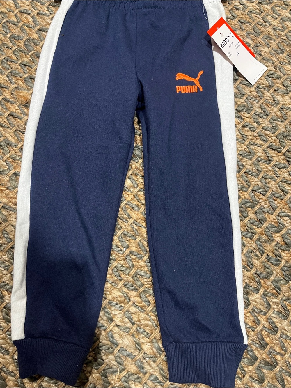 Puma Navy & Orange Kids Hooded Tracksuit - Picture 2 of 8